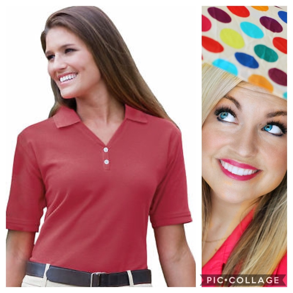 Women 2 Button Short Sleeve Pima Cotton Polo Shirt